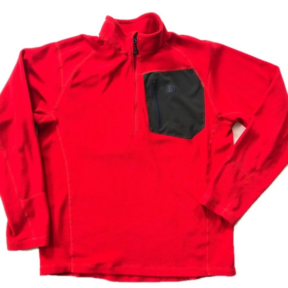The North Face Other - The North Face Red 1/4 zip Fleece pullover Large